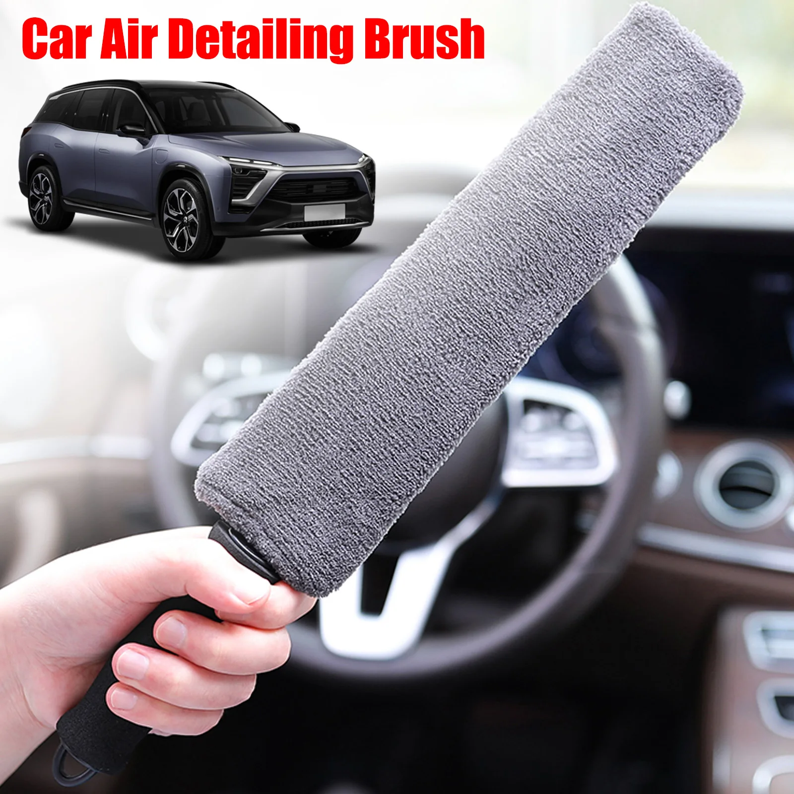 

Car Air Conditioner Vent Detailing Brush Car Interior Care Duster Microfiber Cloth Brush Wet And Dry Use Multipurpose Clean Tool