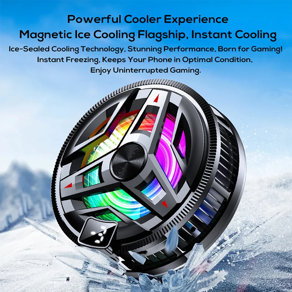 Magnetic RGB Phone Cooler with Adjustable Temperature Control