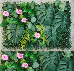 Green Artificial Plants Wall Panel - Outdoor Decor Carpet for Home, Wedding, and Party Backdrop (M8)
