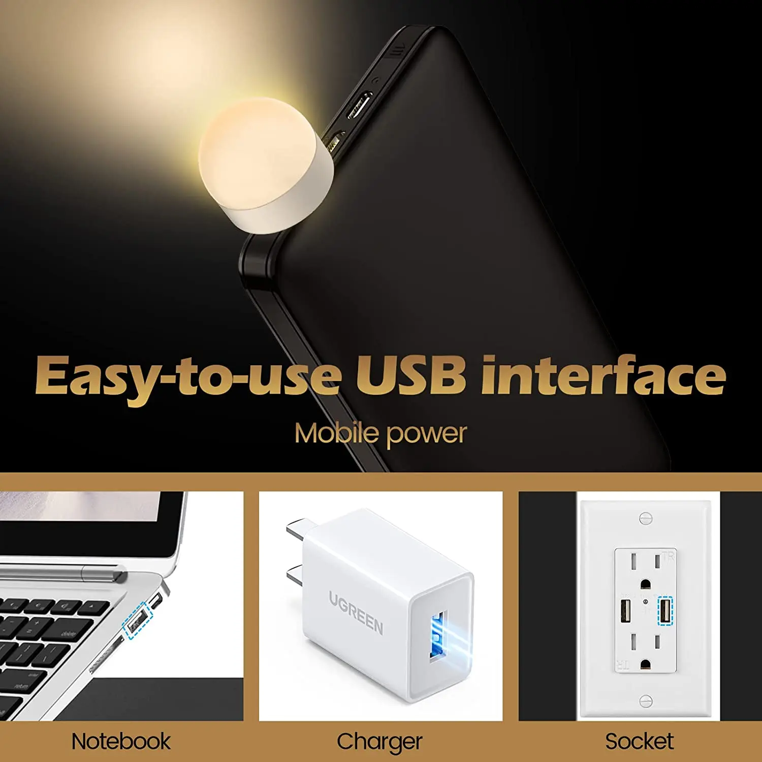 미니 휴대용 USB LED 램프 5 볼트 1.2 와트 슈퍼 밝은 책 빛 독서 램프 보조베터리 PC 노트북 밤 빛