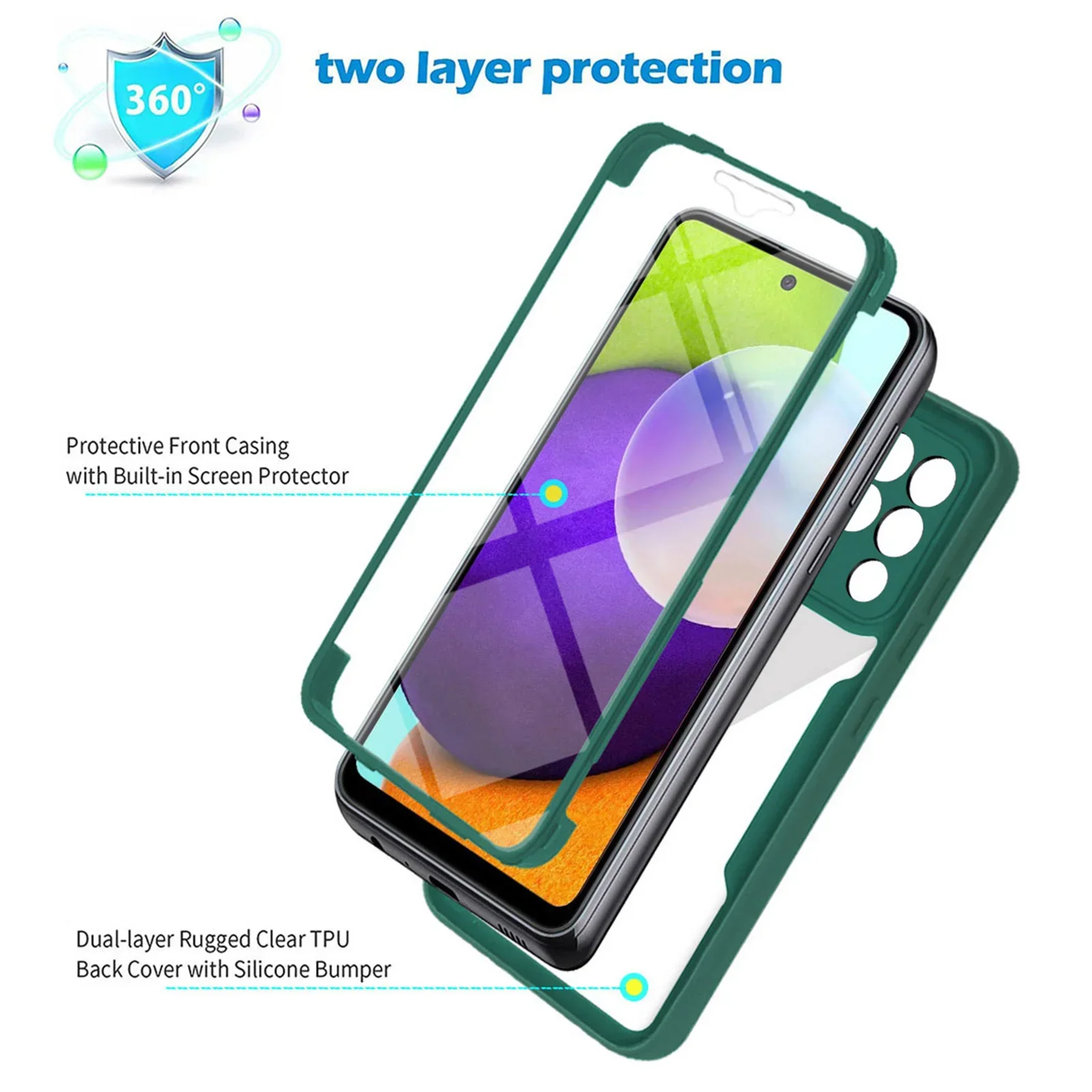 Clear 360° Full Protection Phone Case with Screen Cover