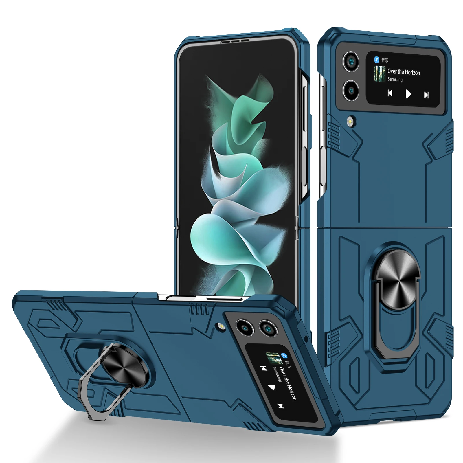 Mech Shell Rotating Ring Magnetic Phone Case with Anti-Drop Protection