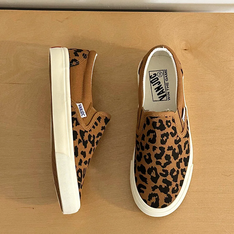 Leopard Shoes Canvas Shoes Men Fashion Mens Sneakers Casual