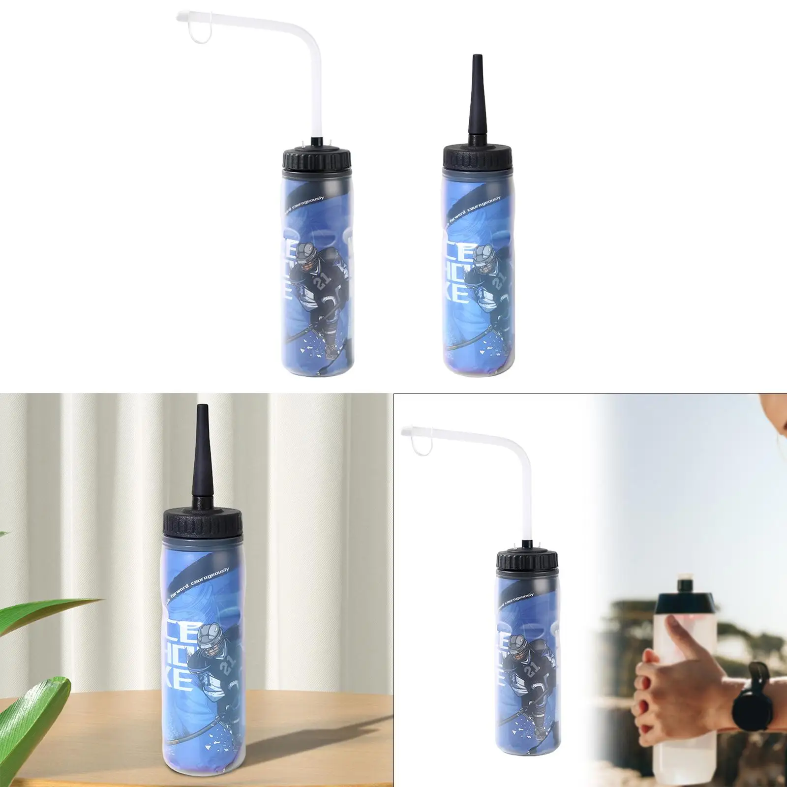 Sports Water Bottle 650 ml Fitness Bottle for Cycling Ice Hockey Soccer