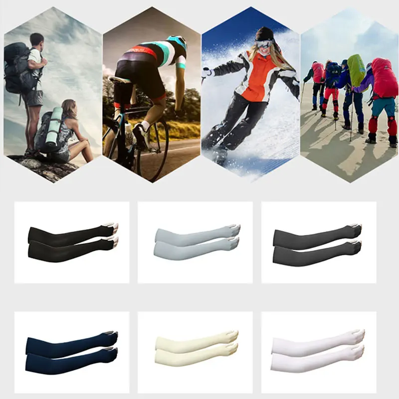 2Pcs Unisex Cooling Arm Sleeves Cover Sports Running UV Sun Protection Outdoor Men Fishing Cycling Sleeves for Hide Tattoos