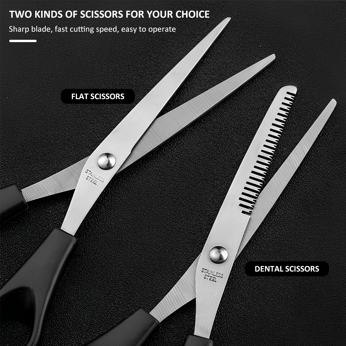 Hair Cutting Scissors Set Stainless Steel Thinning Scissor with Flat Scissor Comb Home Barber Salon Haircut Styling Tool