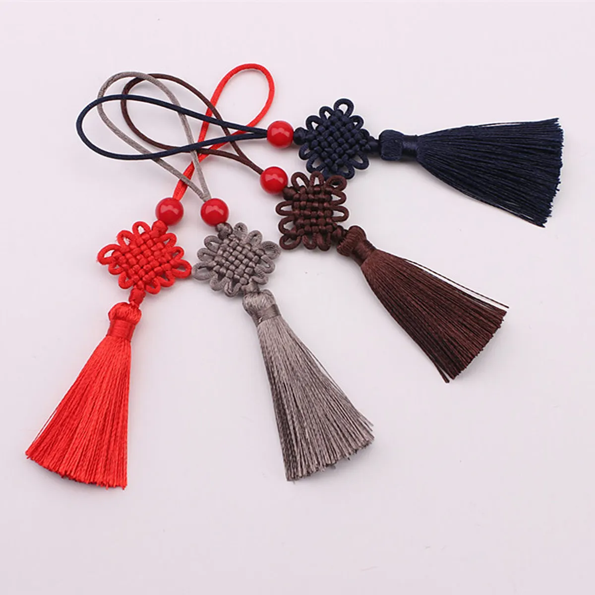 100PCS Small 5cm Multicolor Handmade Chinese Knot Tassels DIY Charm Pendant Accessories for Clothing Jewelry Crafts Gift Making