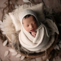 Newborn Photography Props Velvet Bowknot Baby Posing Pillow Set With Headband Fabric Studio Shooting Accessories 5