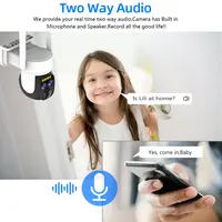 4K 8MP Dual Lens WIFI Solar Camera Outdoor 10X Optical Zoom Two-way Audio Color Night Vision Bulit-in Battery Security Camera 4