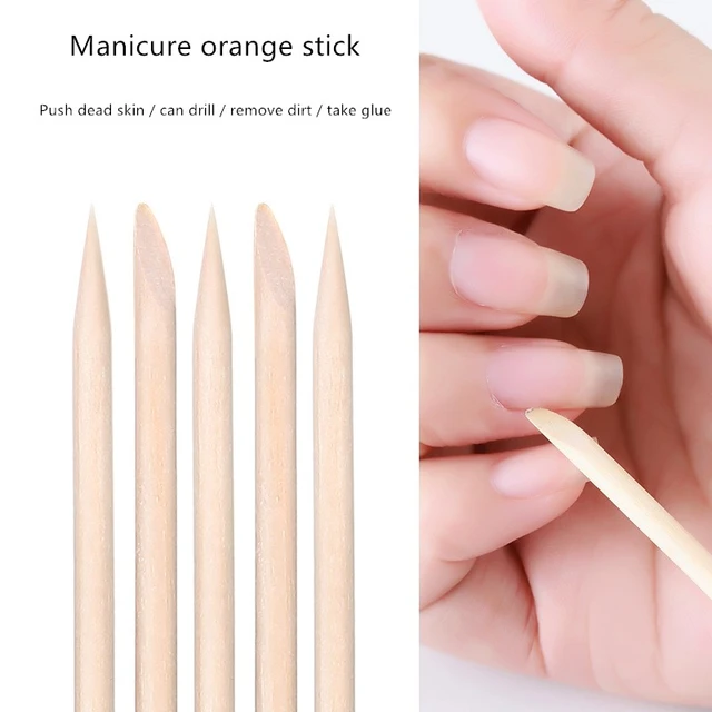 50/100 Pcs Orange Wood Stick Double-headed Wooden Cuticle Pushers Point  Drill Sticks Dead Skin Remove Pedicure Nail Art Tools - AliExpress