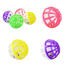 Round plastic hollow ball with bell,Plastic hollow ball with bell,Hollow ball with bell,Plastic toys for pet,Toys for pets,10pcs