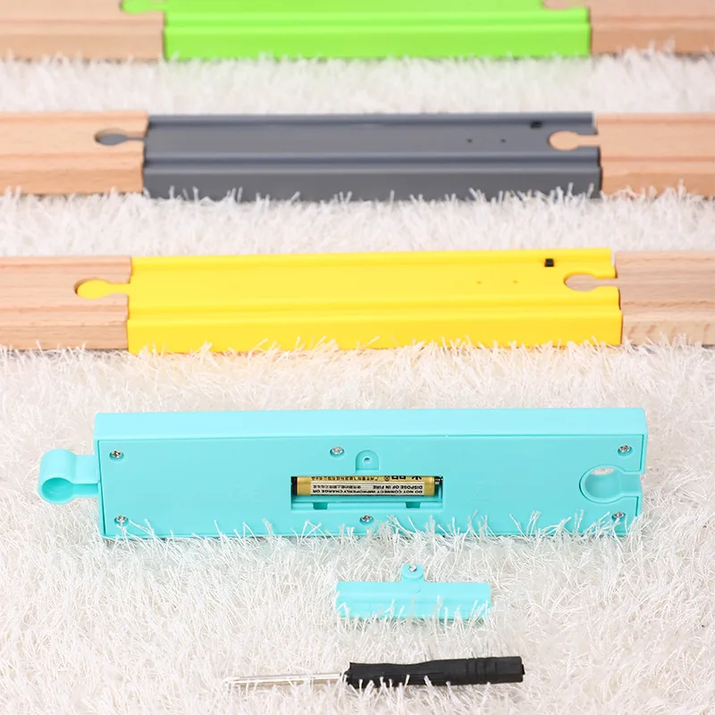 

Wooden Train Track Vocal Track Trap Touch Compatible All Brands Trains Track Simulation Train Sound Rail Wood Railway Accessorie