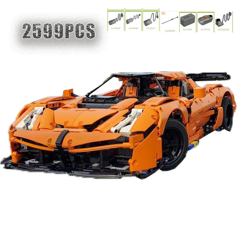 

2599 шт., Детский конструктор «суперкар» в масштабе 1:7