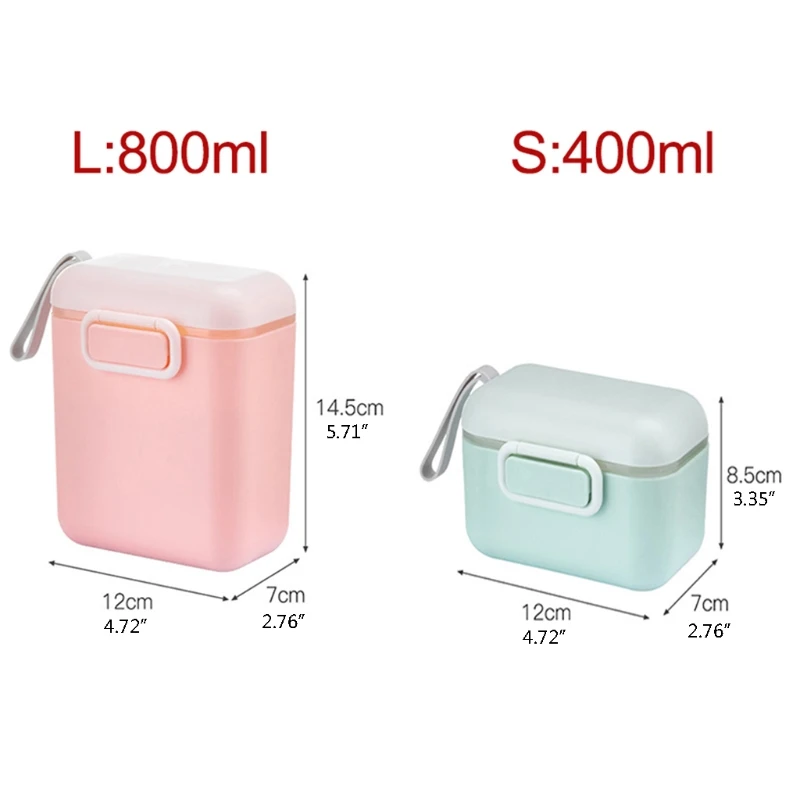 Baby Formula Dispenser Scoop 400ml/800ml Milk Powder Storage Box Infant Essential Cereal Toddle Snacks Container Baby milk powder storage box