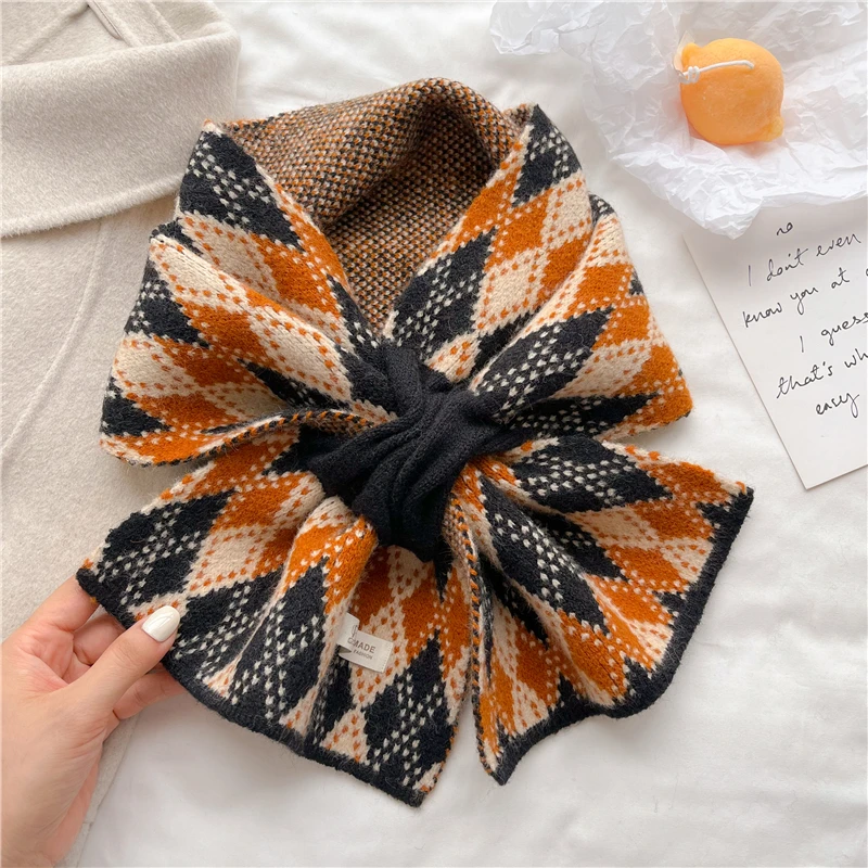 Koreal Style Warm Soft Knitted Scarf for Women Winter Cahmere Neckerchief Thick Woolen Yarn Muffler Female Shawl Wrap Bufandas 9
