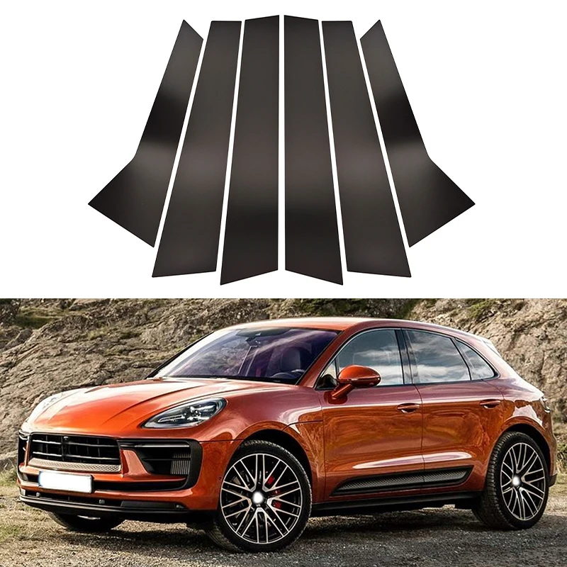 Car Window Trim Fit For Porsche Macan 2014-22 Black Pillar Posts Door Window Trim Cover
