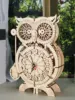 3D Wooden Puzzle Owl Clock Model Kits To Build Wooden Construction Handmade Craft Unique Christmas Gift 1