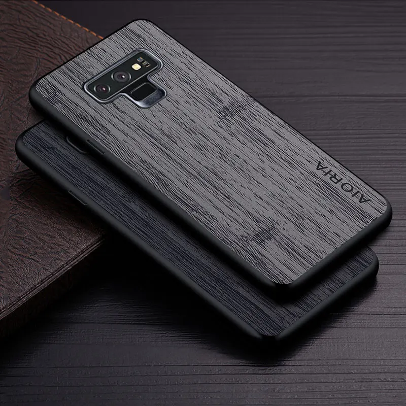 Custodia Per Samsung Galaxy Note 9 Funda Bamboo Wood Pattern Leather Skin Cover Luxury Phone Coque Per Samsung Note 9 Case Capa