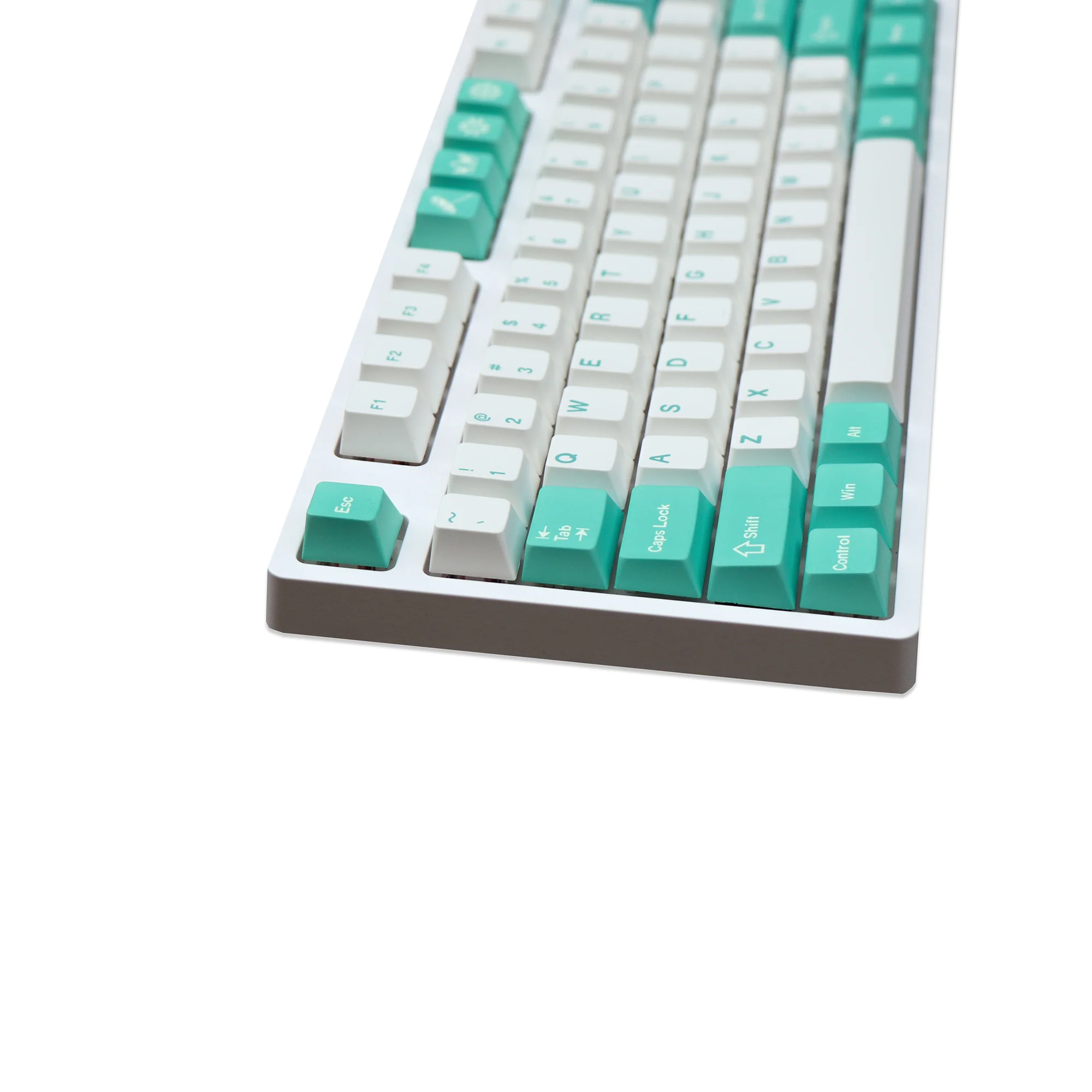 GMK 시안 단색 마츠 키캡 PBT 염료 승화 키캡, 체리 프로필, MX 스위치용 블랙 화이트 키캡, 150 키/세트