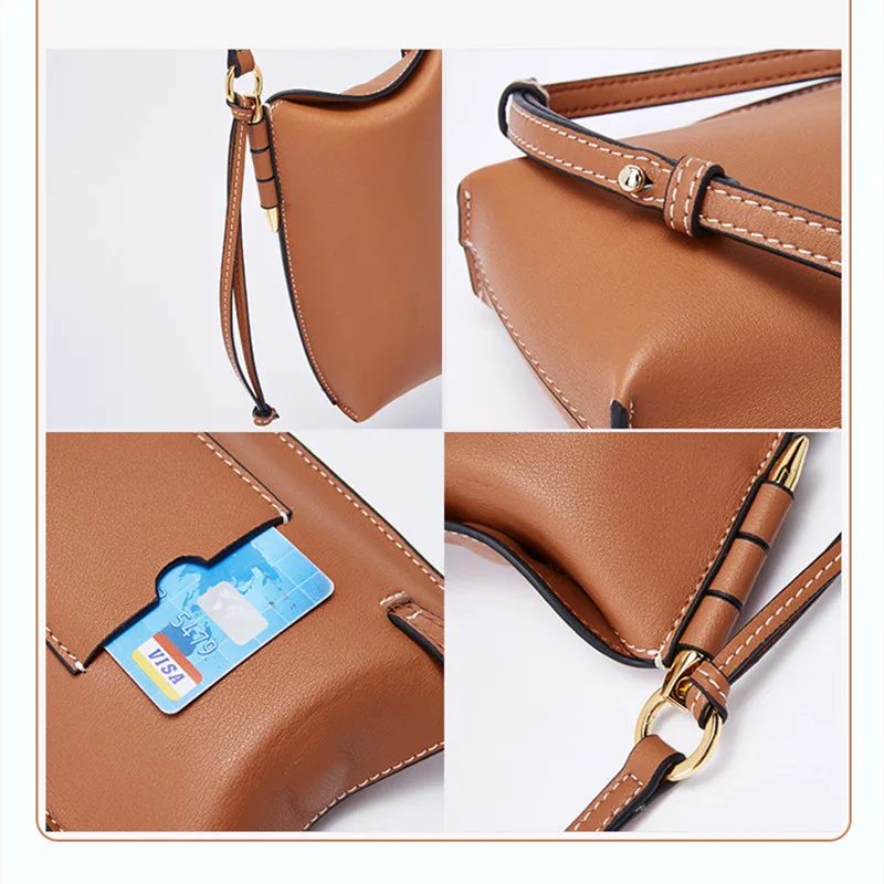 2022 New Mobile Phone Bag European and American Retro Leather Mini Bag Shoulder Messenger Bag Cow Leather Women's Bag