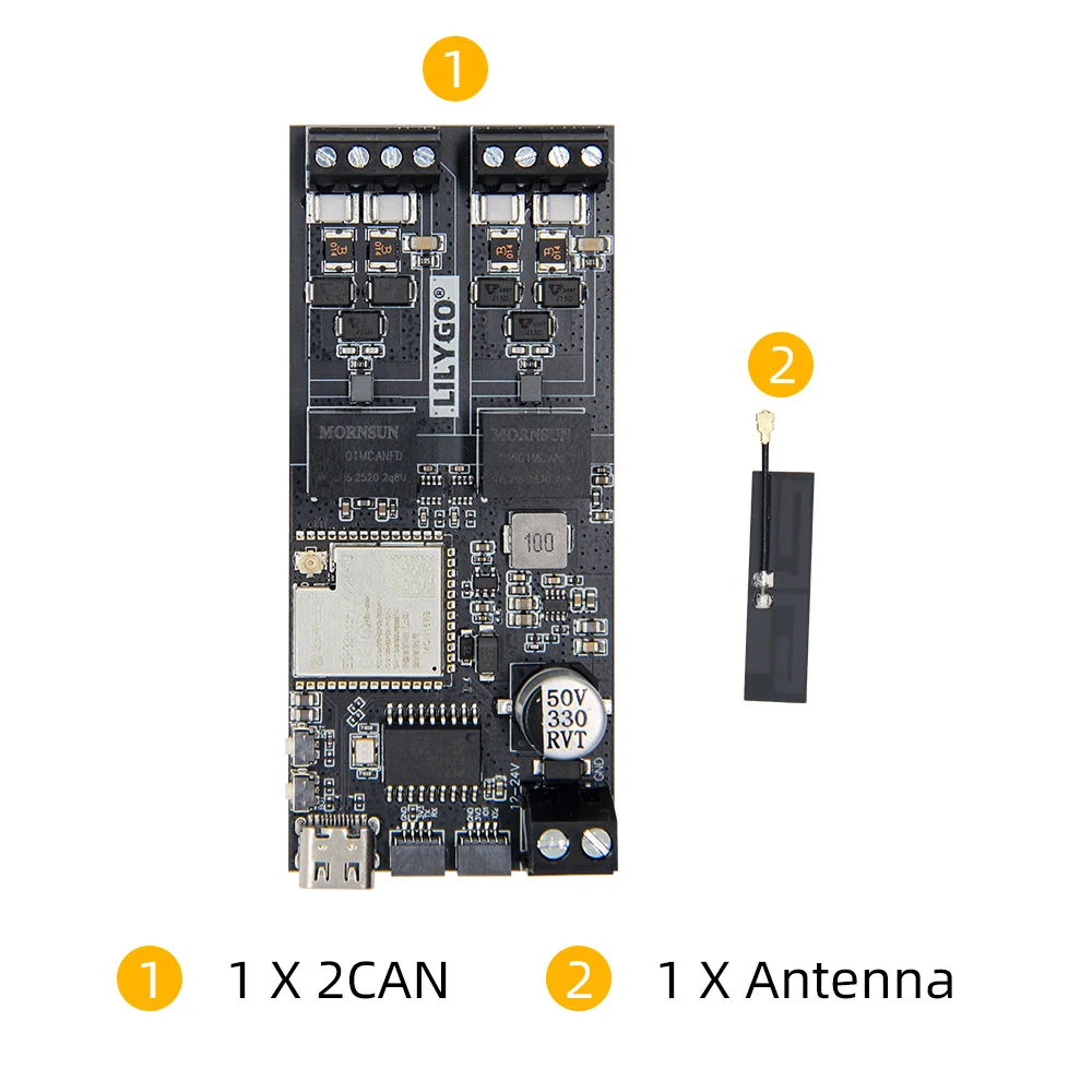 ® T-2CAN ESP32-S3 Development Board Stand-Alone CAN Controller with SPl Interfac