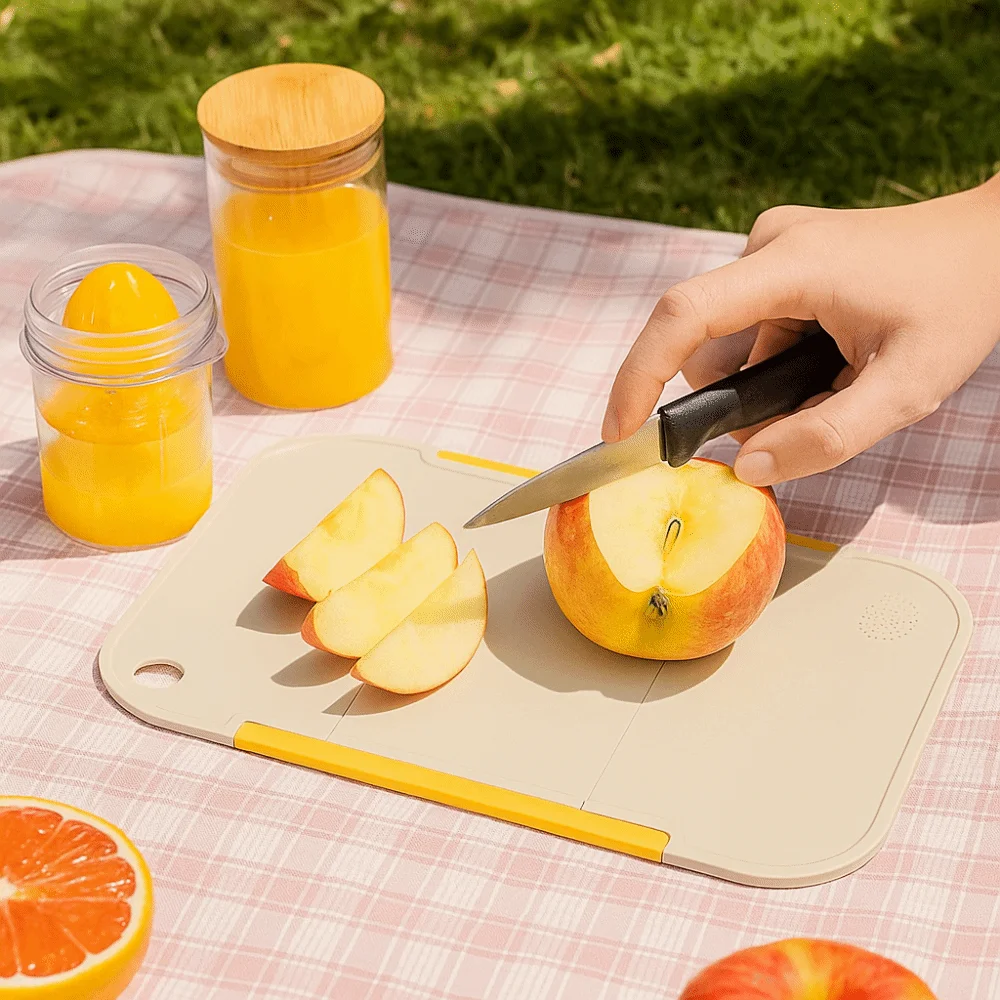 Description Picture 4 of itemPractical Portable Folding Cutting Board Food Grade Plastic Kitchen Chopping Board Non-Slip Baby Food Board Food Preparation