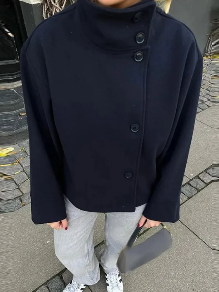 Black Wool Blend Coat 5