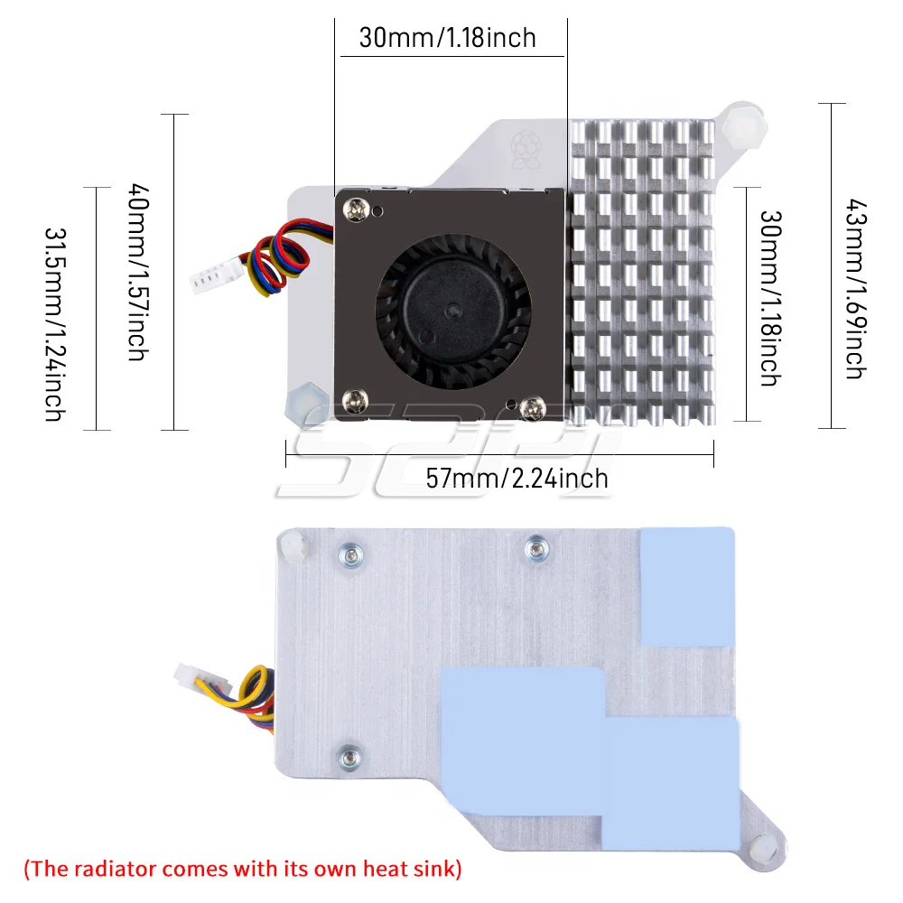 Raspberry pi Caixa de Metal com Escritório Cooler Ativo Suporte de Ventilador Pcle M.2 Escudo Nvme Top X1001 X1000 N04 N05 52pi - Imagem 3