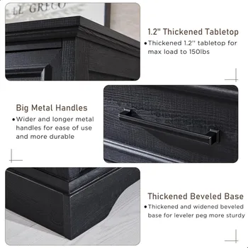 6 Drawer Dresser, Farmhouse Chest of Drawers for Bedroom, 44 5