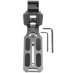 Premium Metal Quick Release L Plate with Hot Shoe Mount (Dark Grey)