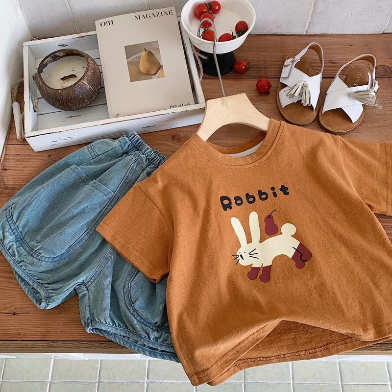 2025 New Summer Clothing Printed Cartoon Fashion Short Sleeve Tops Tees Children's Wear Casual T-shirt Crewneck Kids T Shirts 3