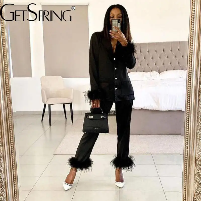 GetSpring Women Shirt Pant Suits 
