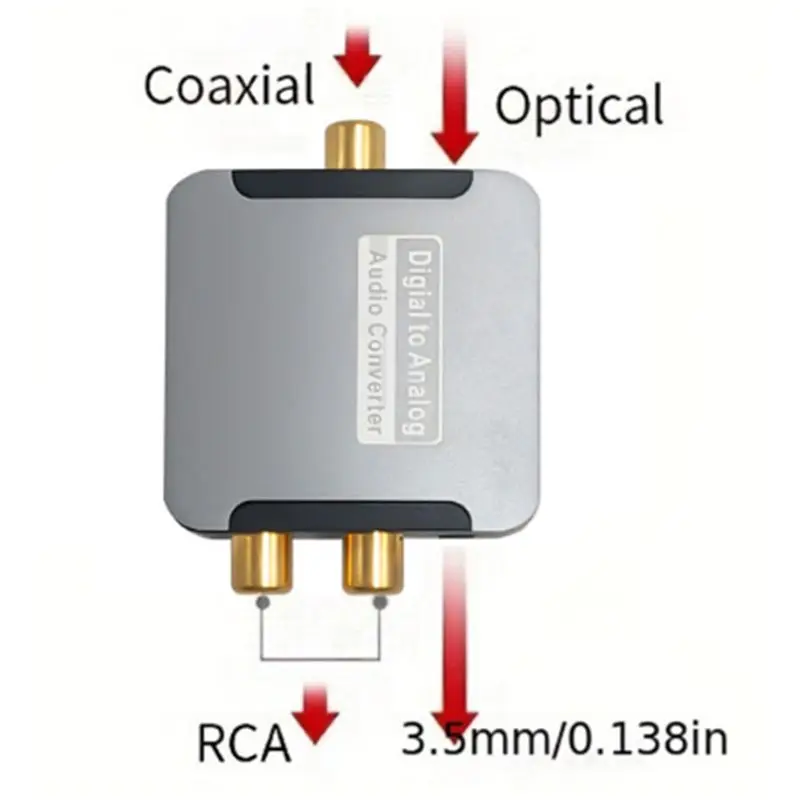 X49A-DAC 디지털-아날로그 오디오 변환기 광학 SPDIF 동축 입력-L/R RCA 3.5Mm 잭 헤드폰 앰프 출력