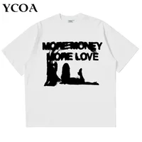 Men Tshirt Oversized Cotton Letter Y2k Streetwear Hip Hop Korean Harajuku Vintage Graphic Short Sleeve Tops Aesthetic Clothing