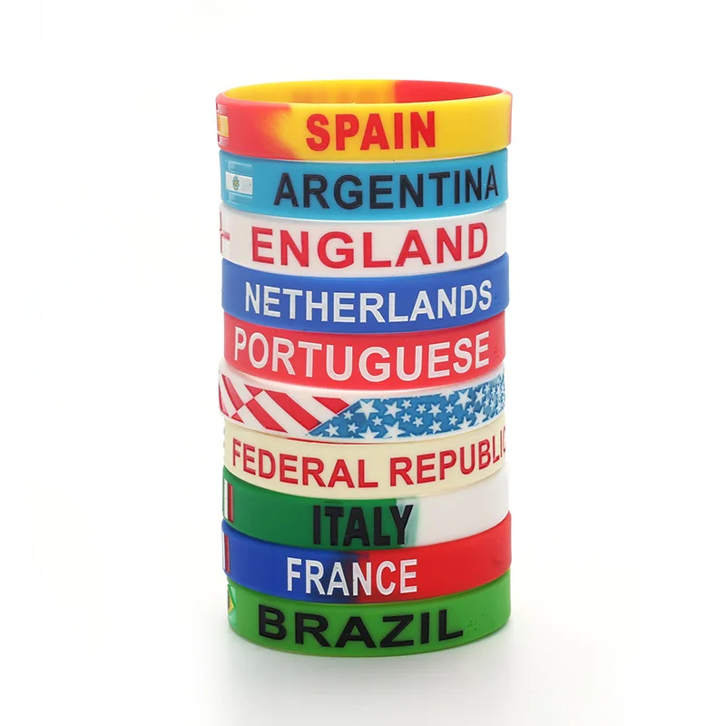 Bracciale Personalizzato Bandiera Spagna Con Iniziale - In Pelle E Tessuto Elastico Per Uomo E Donna - MIBANDERA - 2
