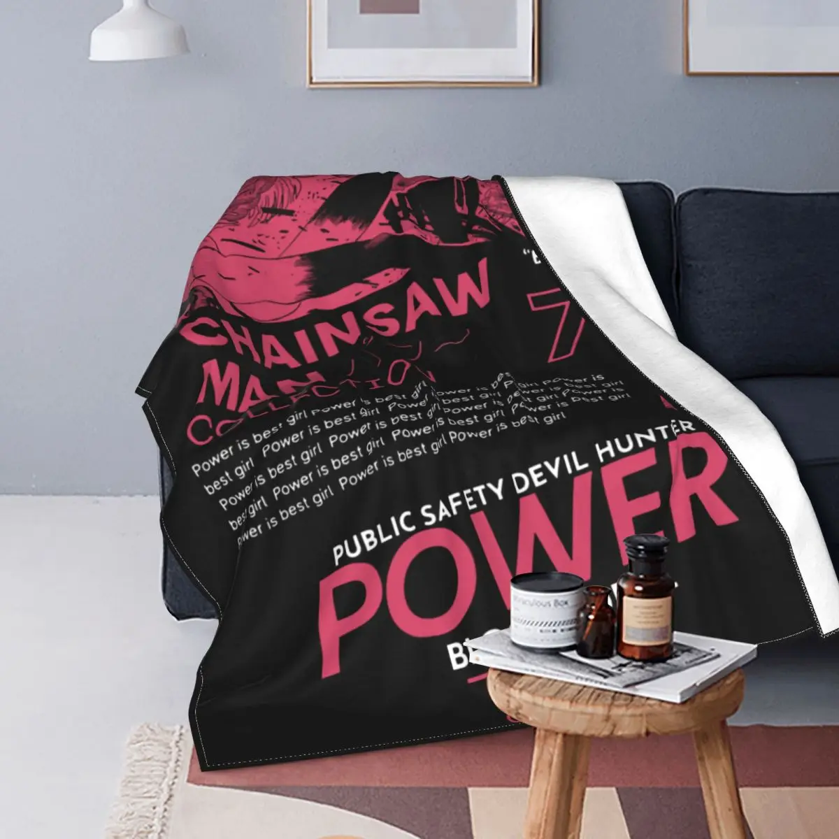 

Chainsaw Man Power Devil Blanket Warm Fleece Soft Flannel Harajuku Anime Throw Blankets for Bedroom Couch Outdoor Spring Autumn
