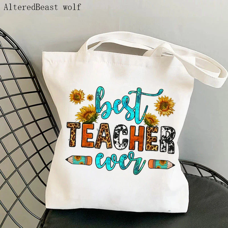 Women Shopping Bag Book Coffee teacher bag Kawaii Harajuku Canvas teacher Supplies Leopard Bag handbag Tote Shoulder Lady Bag