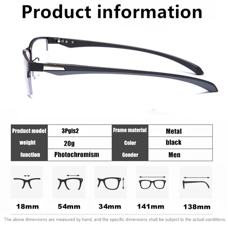 Men Business Progressive Multifocal Presbyopia Eyewear Fashion Color Changing Reading Glasses Women UV400 Far Sight Eyeglasses
