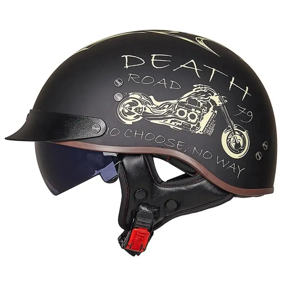 

Motorcycle Helmet DOT Certification Capacete De Moto With HD VisorsRetro German Classic Moto Helmet Casco Moto Half Helmet
