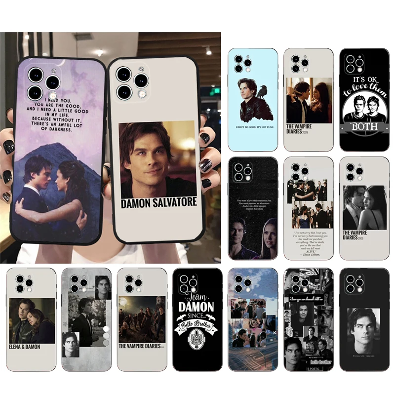 

The Vampire Diaries Damon Stefan Case For iphone 15 14 13 12 11 Pro Max XR 12mini 14 Plus SE Mobile Phone Case Funda