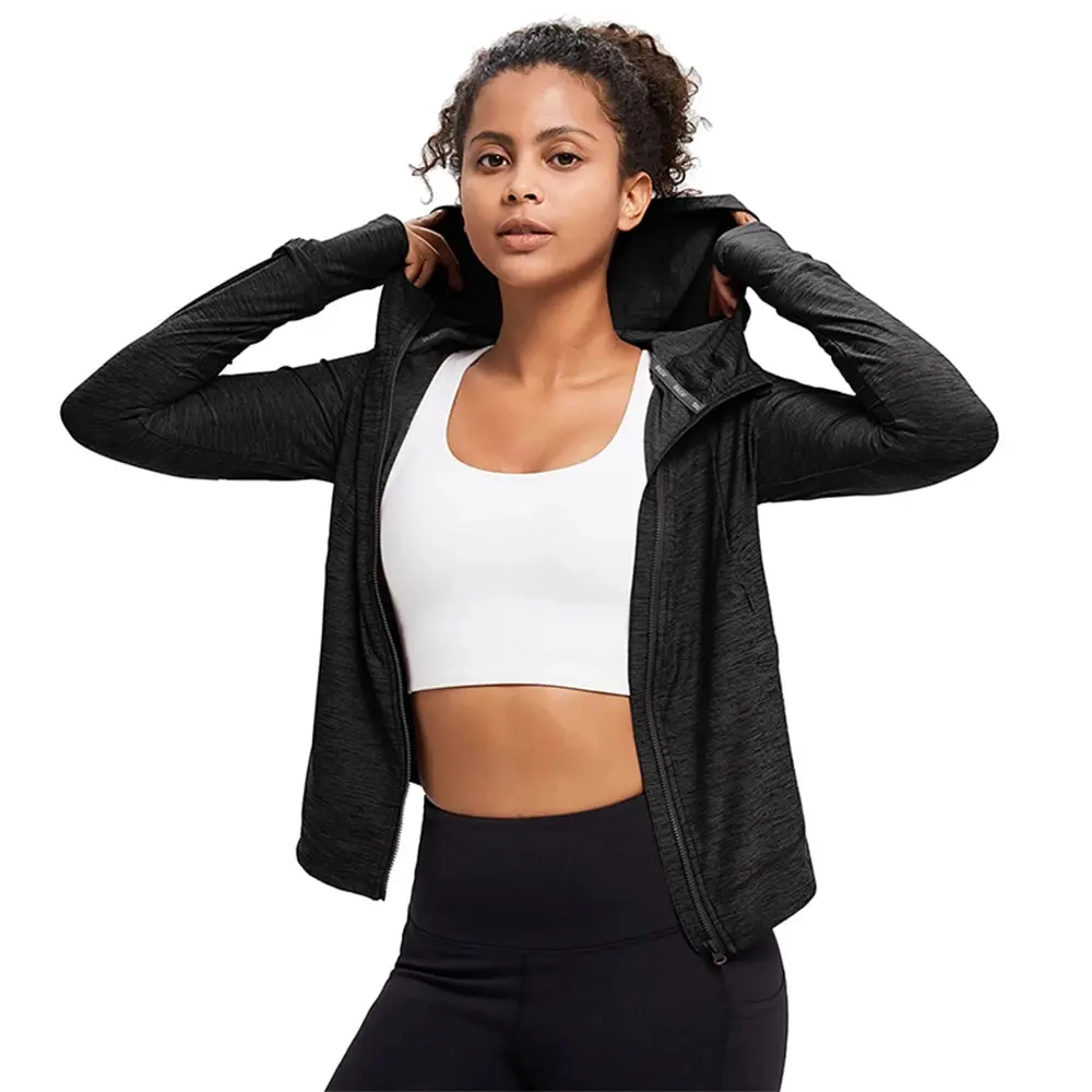 BALEAF Women's Running Jacket Gym Fitness Full Zip UP Loose