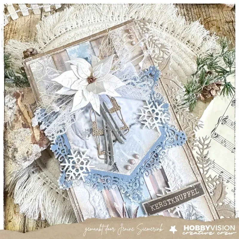 CuWinter Toys Frame Square Deer Snowflowers Metal Cutting Dies Silicone Stamps Scrapbooking Stencil Photo Album Card DIY Paper
