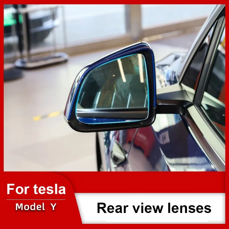 

Подходит для линз зеркал заднего вида модели Y Tesla, большое поле обзора, синее зеркало, антибликовое, оригинальная фабрика