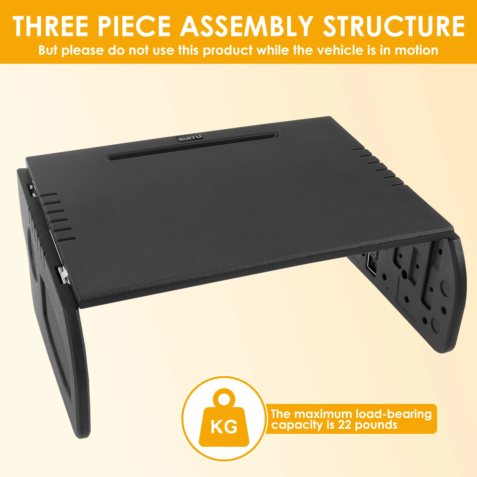 Car Laptop Foldable Desk Fiber Texture Car Food Drinks Tray Table Holder Automotive interior accessories for Tesla Model3/Y