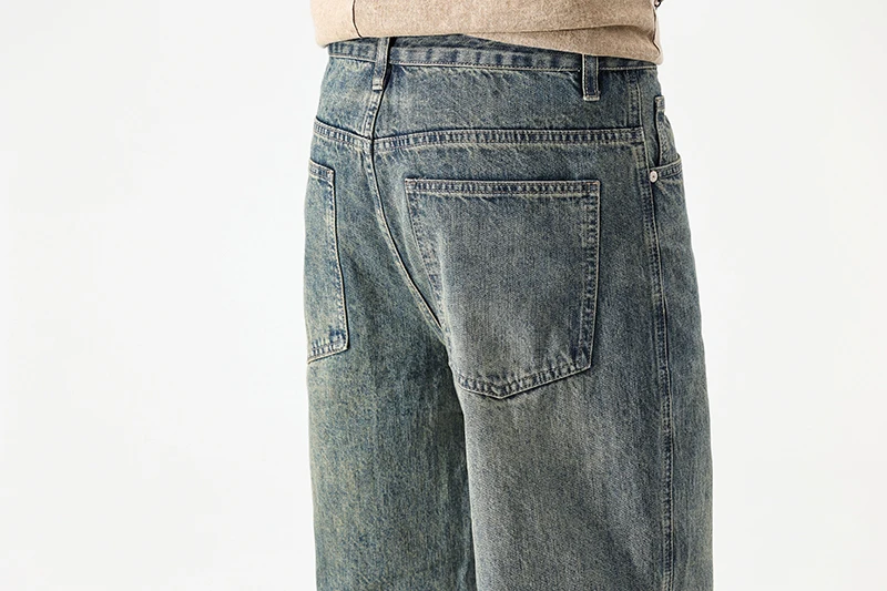 Wide Leg Jeans Men Baggy Pants Oversize Jeans Loose Fit Light Blue Streetwear Men's Clothing Denim