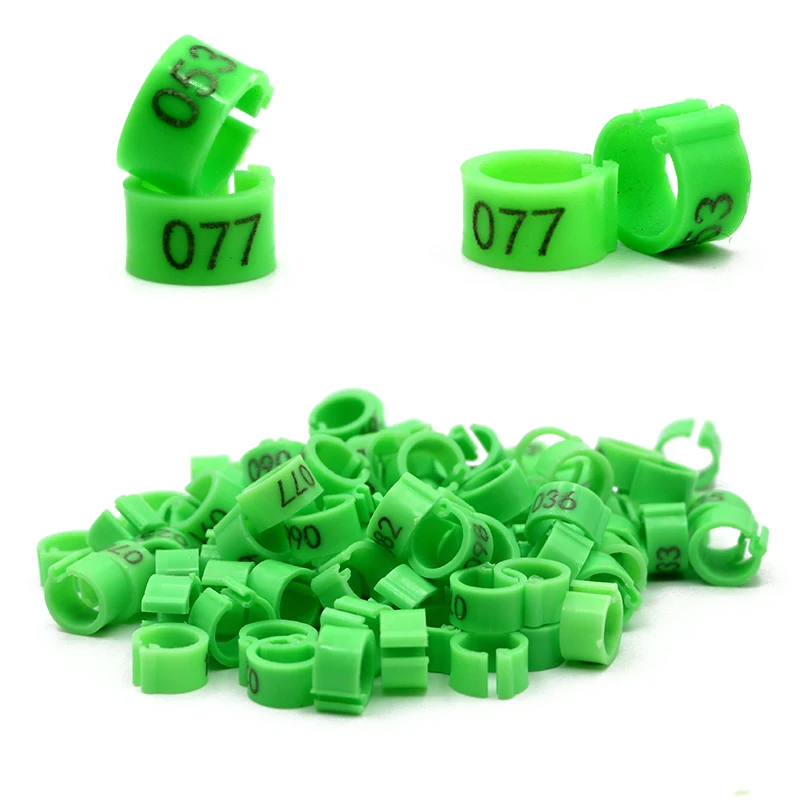 10-Color Digital Bird Training Foot Rings, 8mm Plastic ID Markers