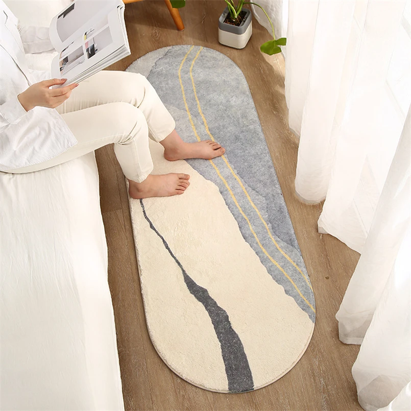 

Simple Modern Imitation Cashmere Bedroom Bed Long Blanket Thickened Soft Sofa Coffee Table Carpet Bathroom Absorbent Foot Mat