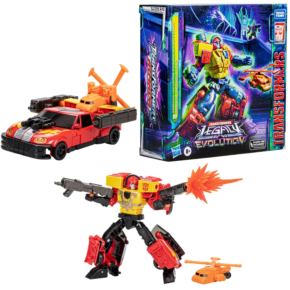 Trasformatori In Stock Legacy Evolution Armada Universe Hot Shot Con Jolt Deluxe Class Anime Action Figure Collection Model Toys