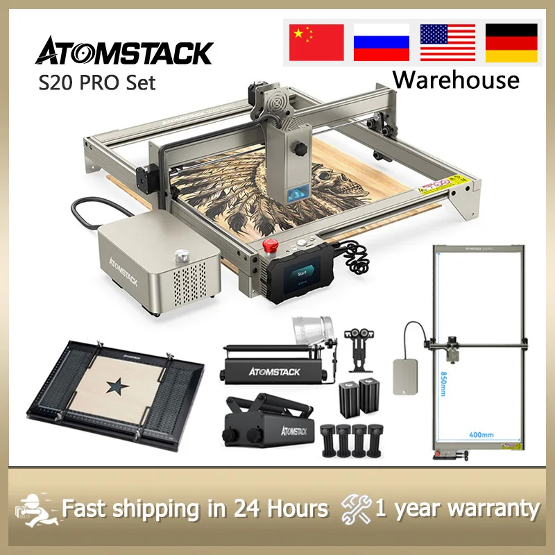 ATOMSTACK S20 Pro 20W Laser Engraver 130W CNC Laser Engraving Cutting  Machine