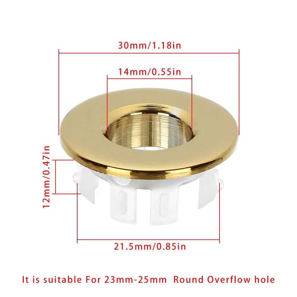 Bathroom Sink Round Hole Overflow Cover Basin Faucet Sink Hole Cover Six-foot Ring Insert Replacement